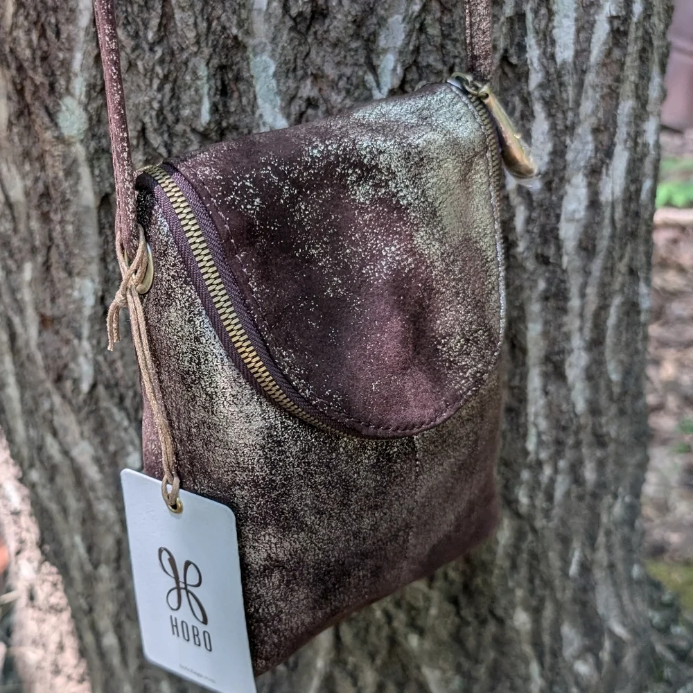 HOBO Fern Brown Metallic crossbody bag (New) - Picture 12 of 13